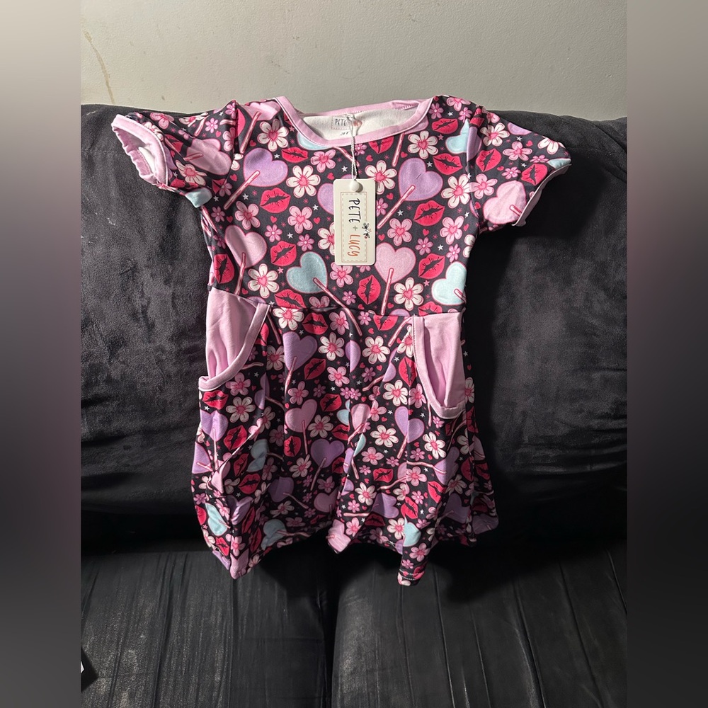 Pink and Black Floral Dress